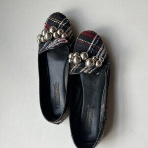 Plaid Casadei Flats